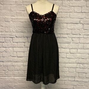 Torrid Sequin Chiffon Skater Dress Sz L